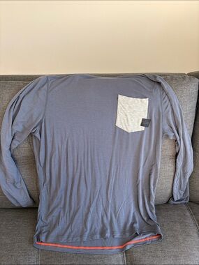 Saxx Long Sleeve Pocket Tee - Slate Blue with Heather Gray Pocket